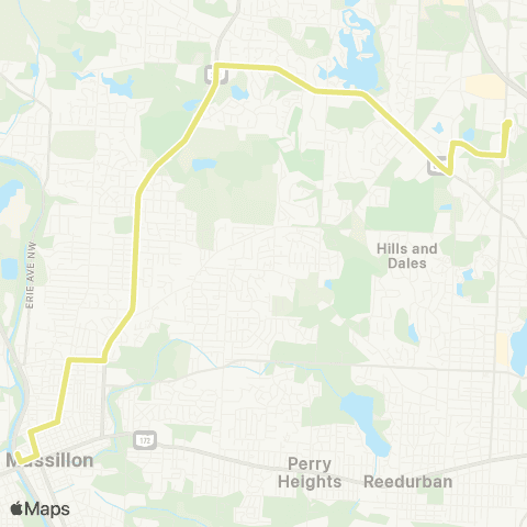 SARTA Downtown Massillon - Belden Village map