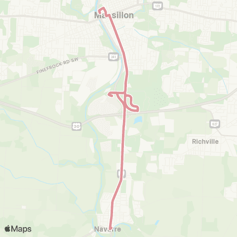 SARTA Downtown Massillon - Menards map