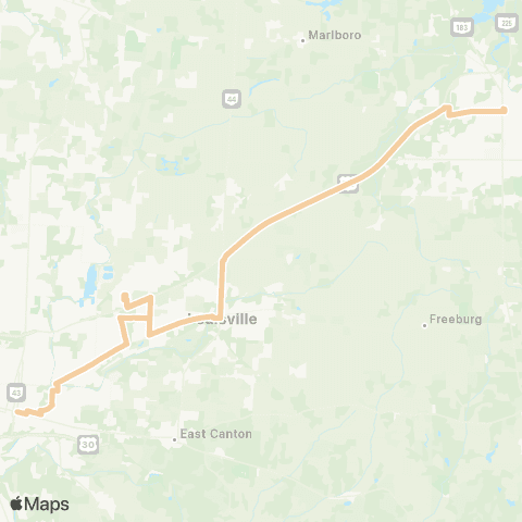 SARTA Downtown Canton - Louisville Allian map