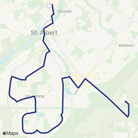 St. Albert Transit Heritage Lakes - The Gardens map