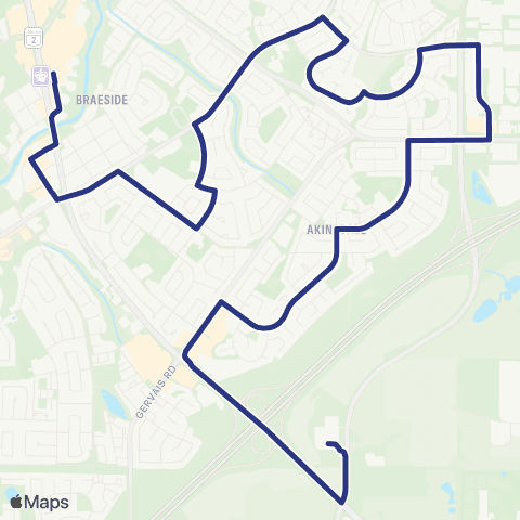 St. Albert Transit Akinsdale - Campbell - Pineview - Forest Lawn map