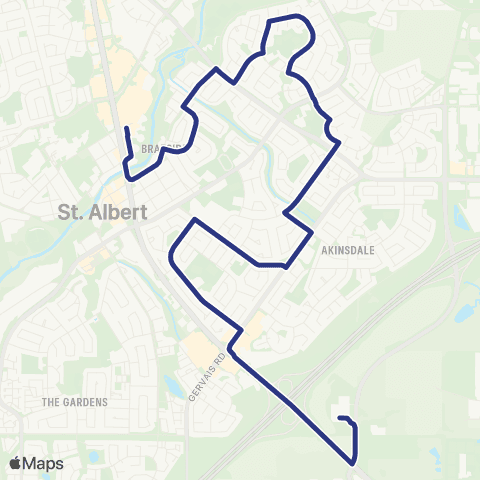 St. Albert Transit Sturgeon - Forest Lawn - Woodlands - Braeside map