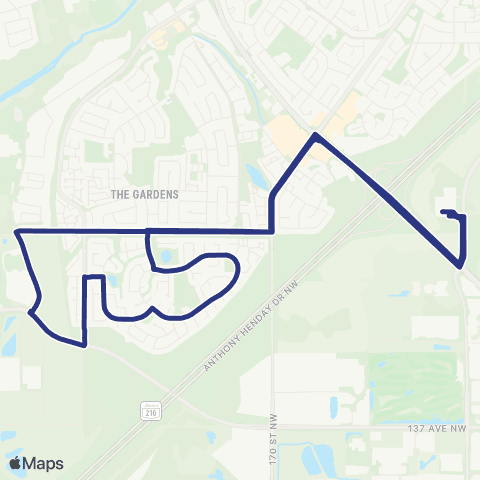 St. Albert Transit Riel - Heritage Lakes map