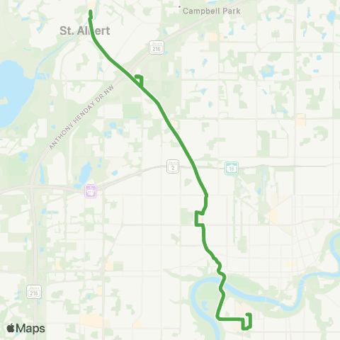 St. Albert Transit Uofa Via Westmount map
