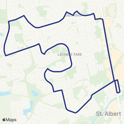 St. Albert Transit Lacombe - Deer Ridge map