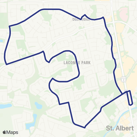 St. Albert Transit Deer Ridge - Lacombe map