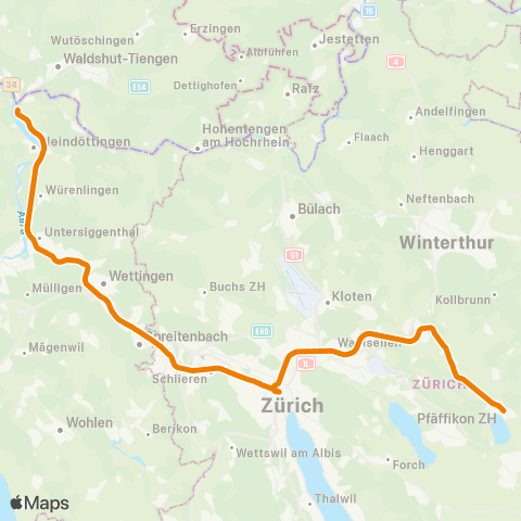 SBB CFF FFS Effretikon - Dietikon map
