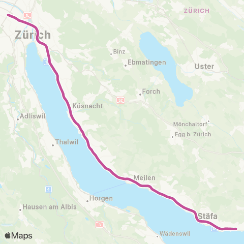 SBB CFF FFS Uerikon - Zürich Hardbrücke map