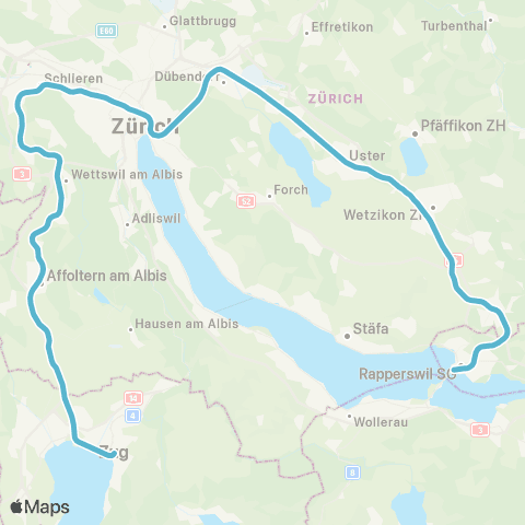 SBB CFF FFS Pfäffikon SZ - Zug map