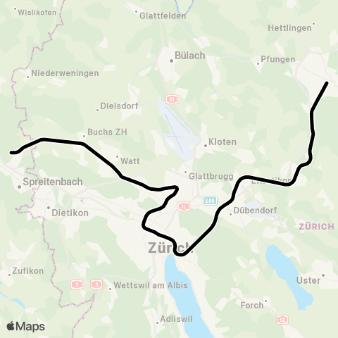 SBB CFF FFS Zürich HB - Würenlos map
