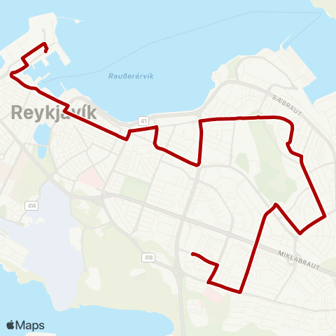 Strætó Grandi - Verzló map