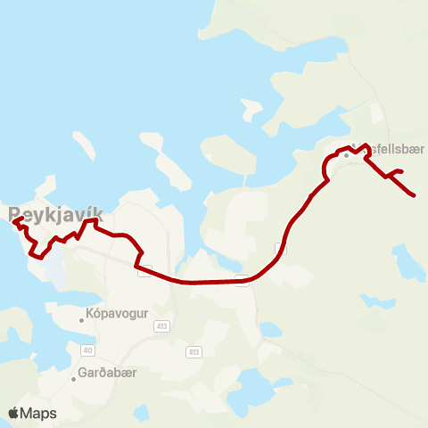 Strætó Mosfellsbær - Vesturbær map