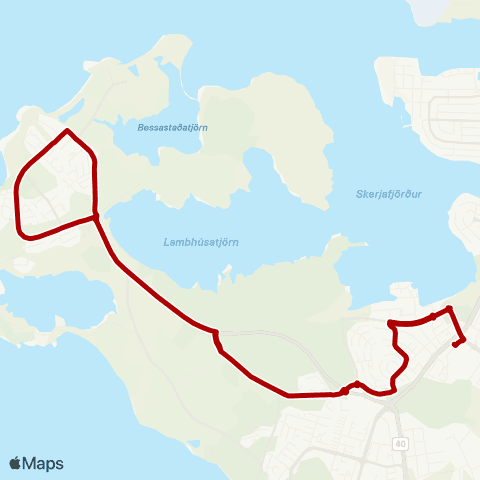 Strætó Ásgarður - Álftanes - Ásgarður map