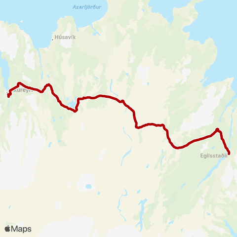 Strætó Egilsstaðir - Akureyri map