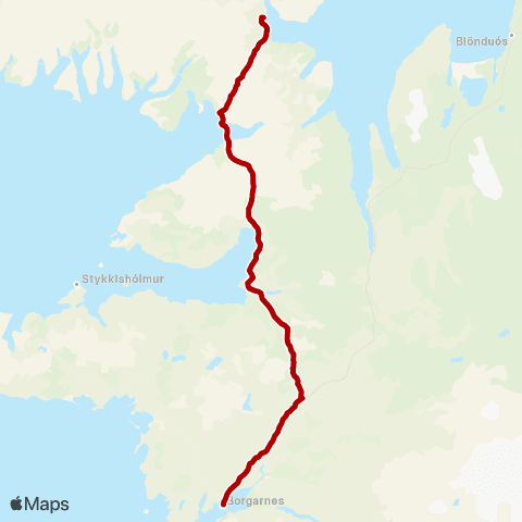 Strætó Borgarnes - Hólmavík map