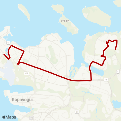 Strætó Háskóli Íslands - Egilshöll map