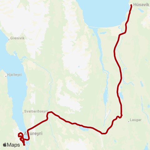 Strætó Húsavík - Akureyri map