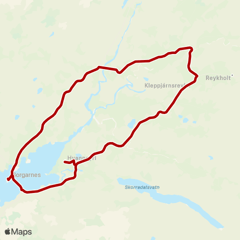 Strætó Borgarnes - Reykholt map