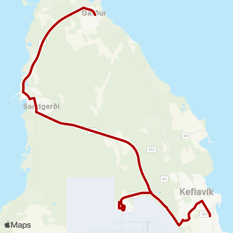 Strætó Reykjanesbær - Sandgerði map