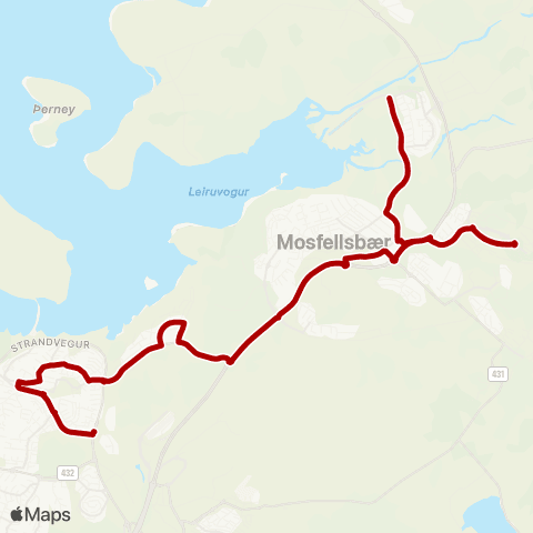 Strætó Egilshöll - Leirvogstunga map