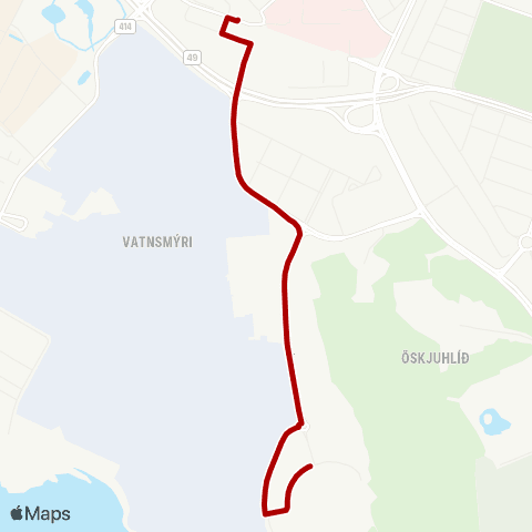 Strætó Nauthóll - Gamla Hringbraut map
