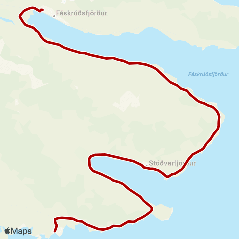 Strætó Breiðdalsvík - Fáskrúðsfjörður map