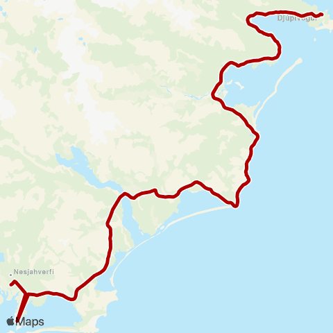 Strætó Breiðdalsvík - Höfn map