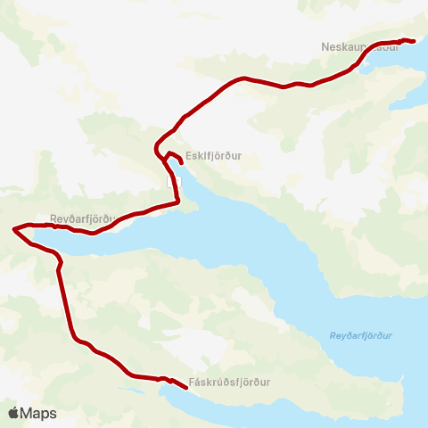 Strætó Norðfjörður - Fáskrúðsfjörður map