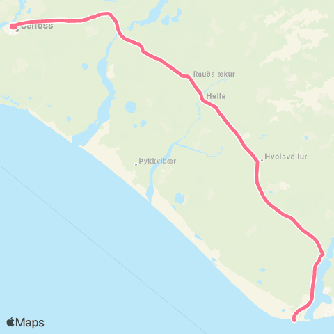 Strætó Selfoss - Hvolsvöllur / Landeyjahöfn map