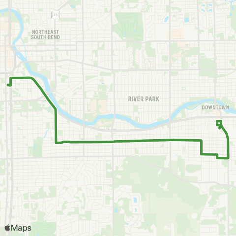 Transpo Southside Mishawaka map