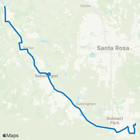 Sonoma County Transit Sebastopol, Cotati, Rohnert Park map