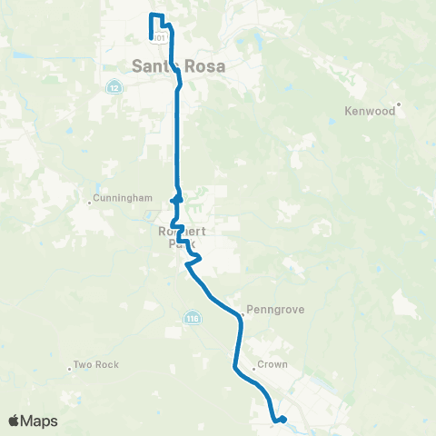 Sonoma County Transit Santa Rosa, Rohnert Pk, Cotati, Petaluma map