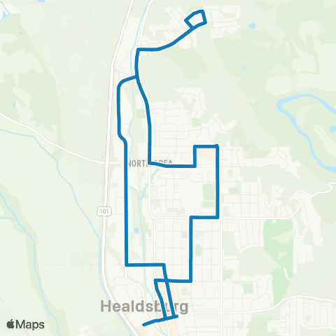 Sonoma County Transit Healdsburg Shuttle map