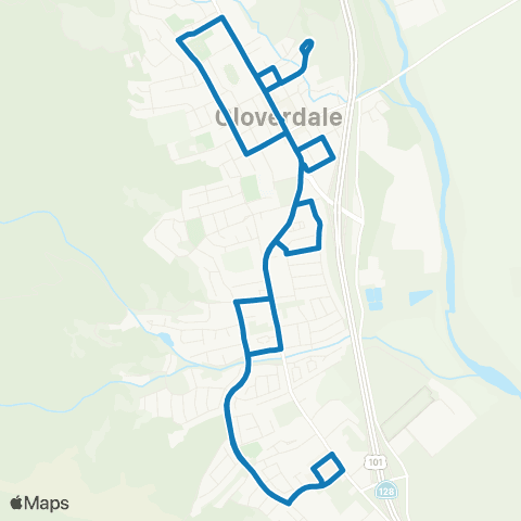 Sonoma County Transit Cloverdale Shuttle map