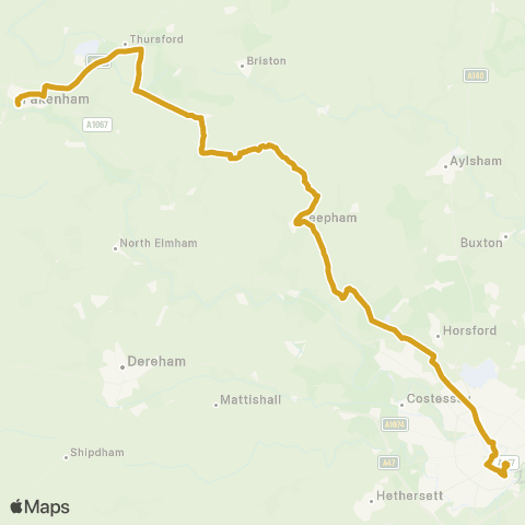 Sanders Coaches Oak Street - Morrisons map
