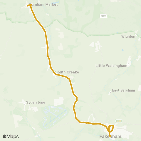 Sanders Coaches Green - Oak Street map