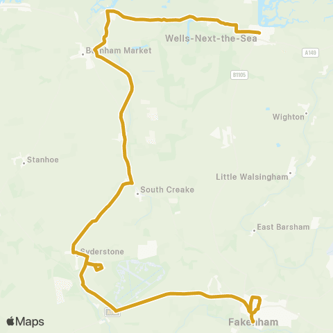 Sanders Coaches The Buttlands - Oak Street map