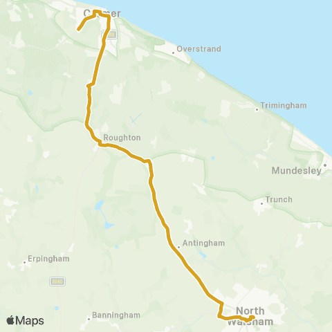 Sanders Coaches N Norfolk District Council Offices - Travel Hub map