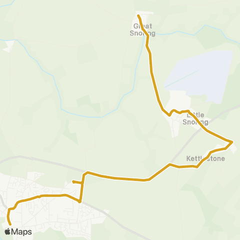 Sanders Coaches Thursford Road - Oak Street map