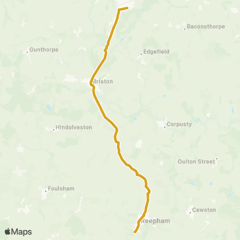 Sanders Coaches Beresford Road - Whitwell Road map