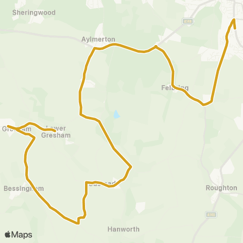 Sanders Coaches Cromer Academy - Green map