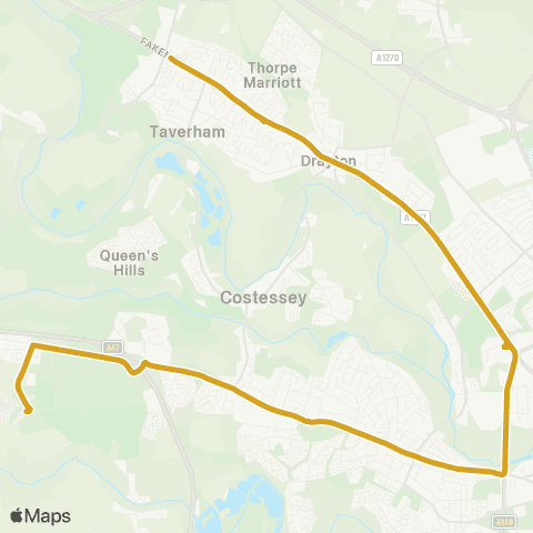 Sanders Coaches Beech Avenue - Agricultural College map