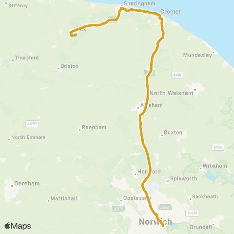 Sanders Coaches King's Court Nursing Home - Carrow Park map