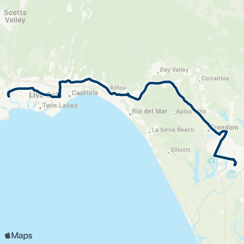 Santa Cruz METRO Capitola / Cabrillo / Main map