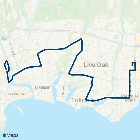 Santa Cruz METRO Capitola Mall / Live Oak map