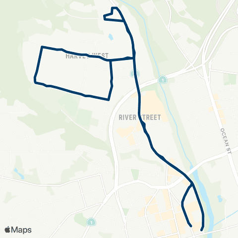 Santa Cruz METRO River / Harvey West map