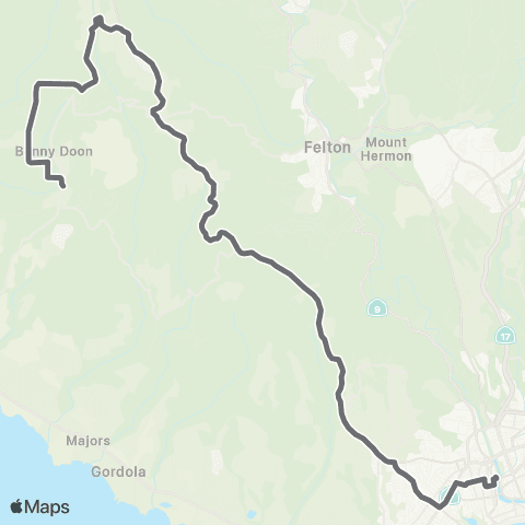 Santa Cruz METRO Empire Grade - Bonny Doon map
