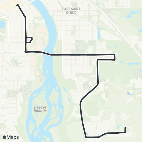 Metro Bus Route 8 map