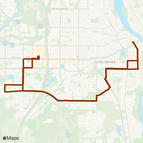 Metro Bus Route 5 map