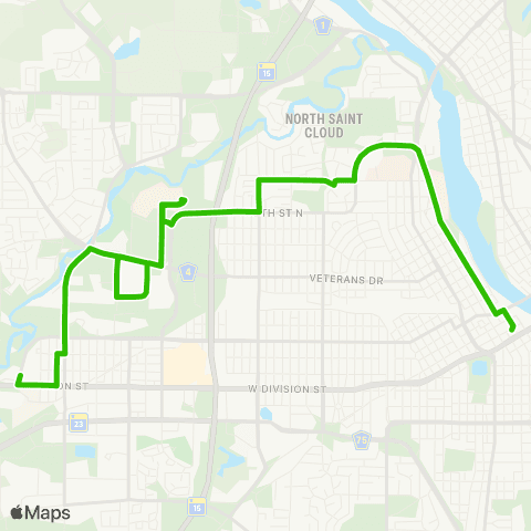 Metro Bus Route 2 map